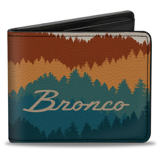 Bi-Fold Wallet - Ford BRONCO Script Wilderness Orange/Blues
