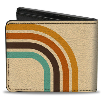 Bi-Fold Wallet - Ford BRONCO Script Lines Beige/Brown/Blue/Orange