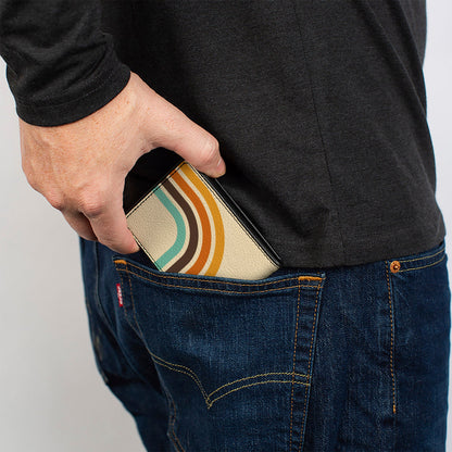 Bi-Fold Wallet - Ford BRONCO Script Lines Beige/Brown/Blue/Orange