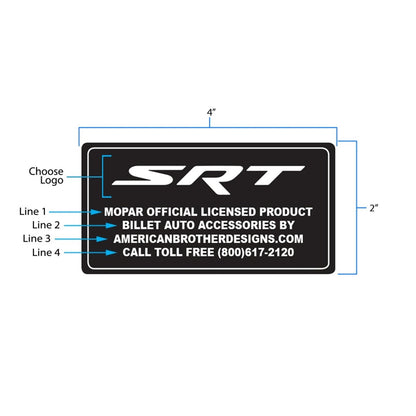 ABD Customizable Billet Engine Bay Tag - Speedlogix