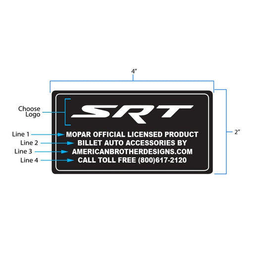 ABD Customizable Billet Engine Bay Tag - Speedlogix