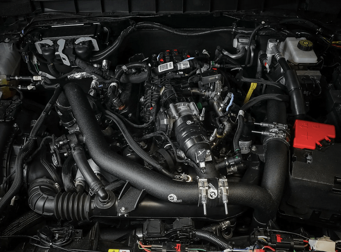 aFe BladeRunner 2.25" / 2.5" Aluminum Hot Charge Pipe Black 2021 - 2024 Bronco 2.7L - Speedlogix