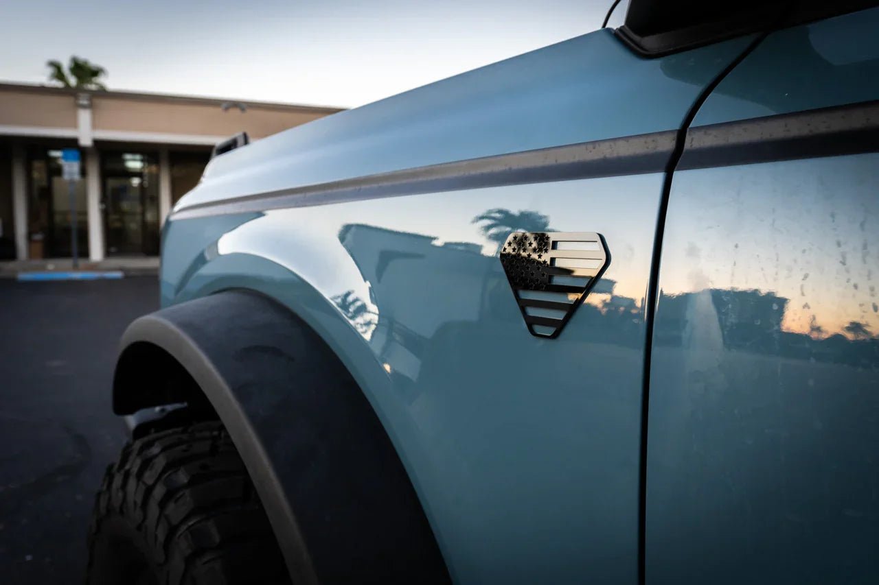 American Flag Acrylic Fender Badge Emblems - 2021+ Bronco Badlands - Speedlogix