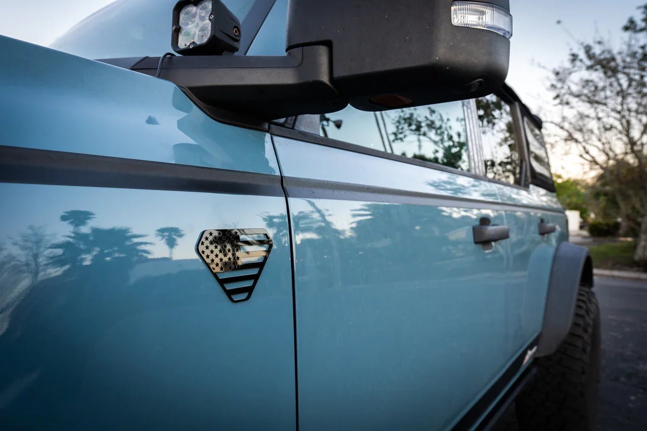 American Flag Acrylic Fender Badge Emblems - 2021+ Bronco Badlands - Speedlogix