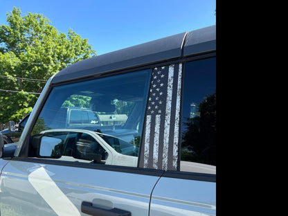 American Flag B Pillar Protection Kit (Printed Series) - 2021+ Bronco 4 Door - Speedlogix