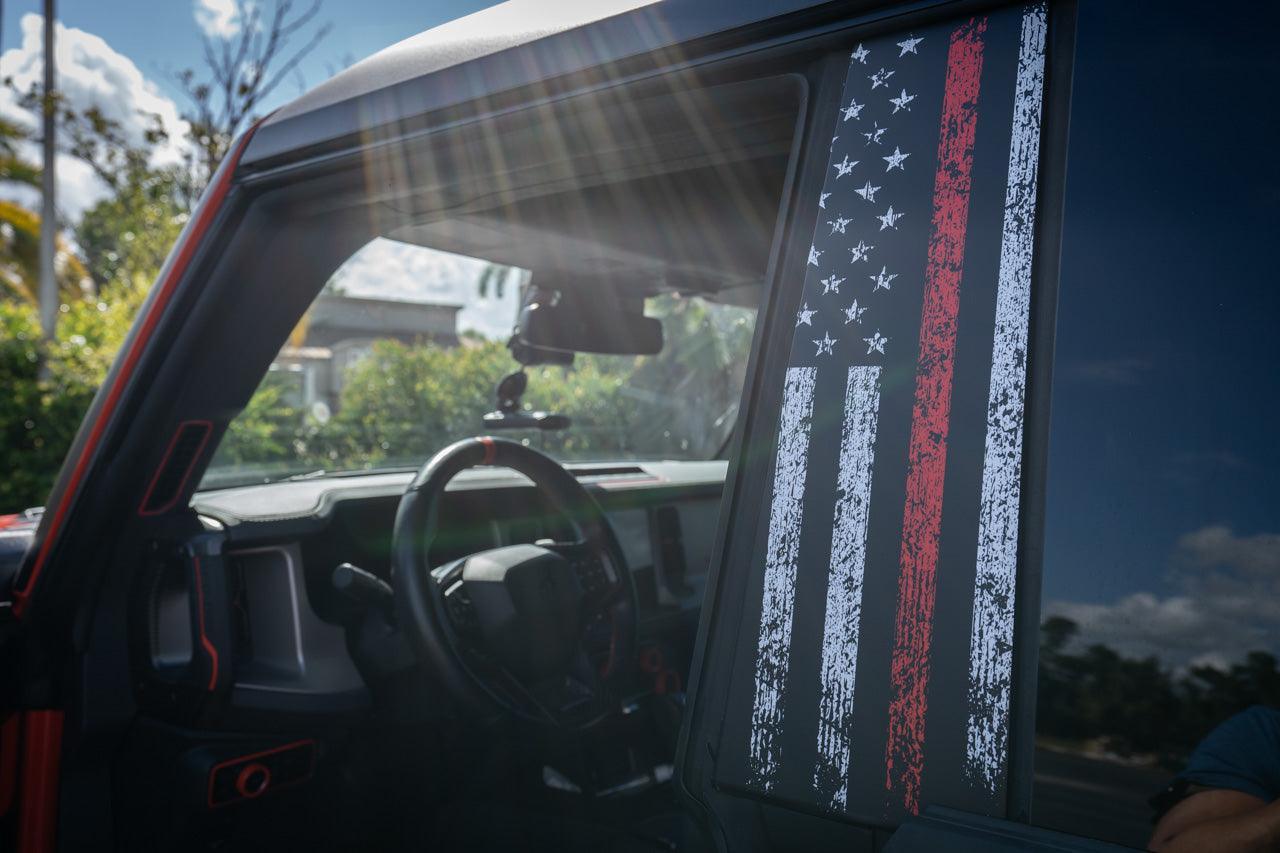 American Flag B Pillar Protection Kit (Printed Series) - 2021+ Bronco 4 Door - Speedlogix
