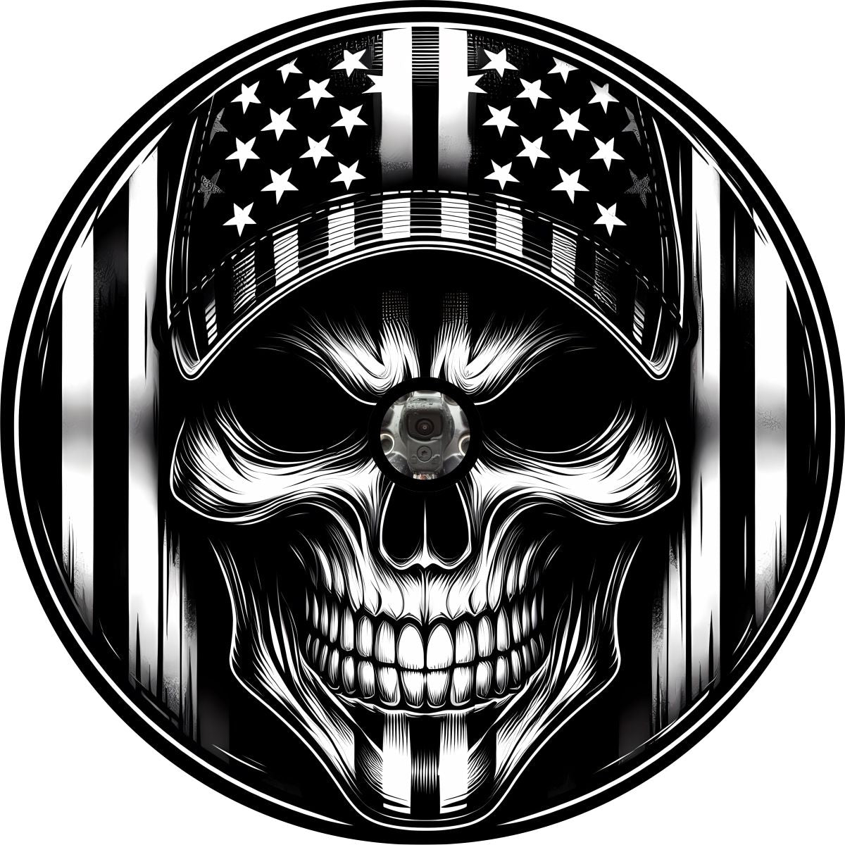 American Flag Skull Bronco Spare Tire Cover - Speedlogix