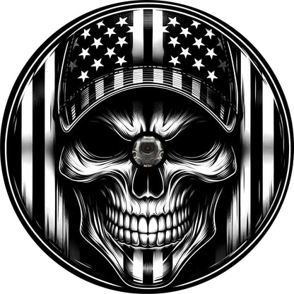 American Flag Skull Bronco Spare Tire Cover - Speedlogix