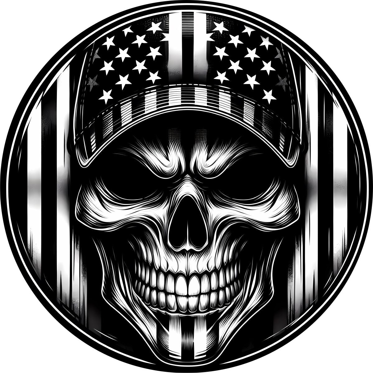 American Flag Skull Bronco Spare Tire Cover - Speedlogix