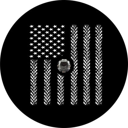 American Flag Tire Tracks Bronco Spare Tire Cover - Speedlogix