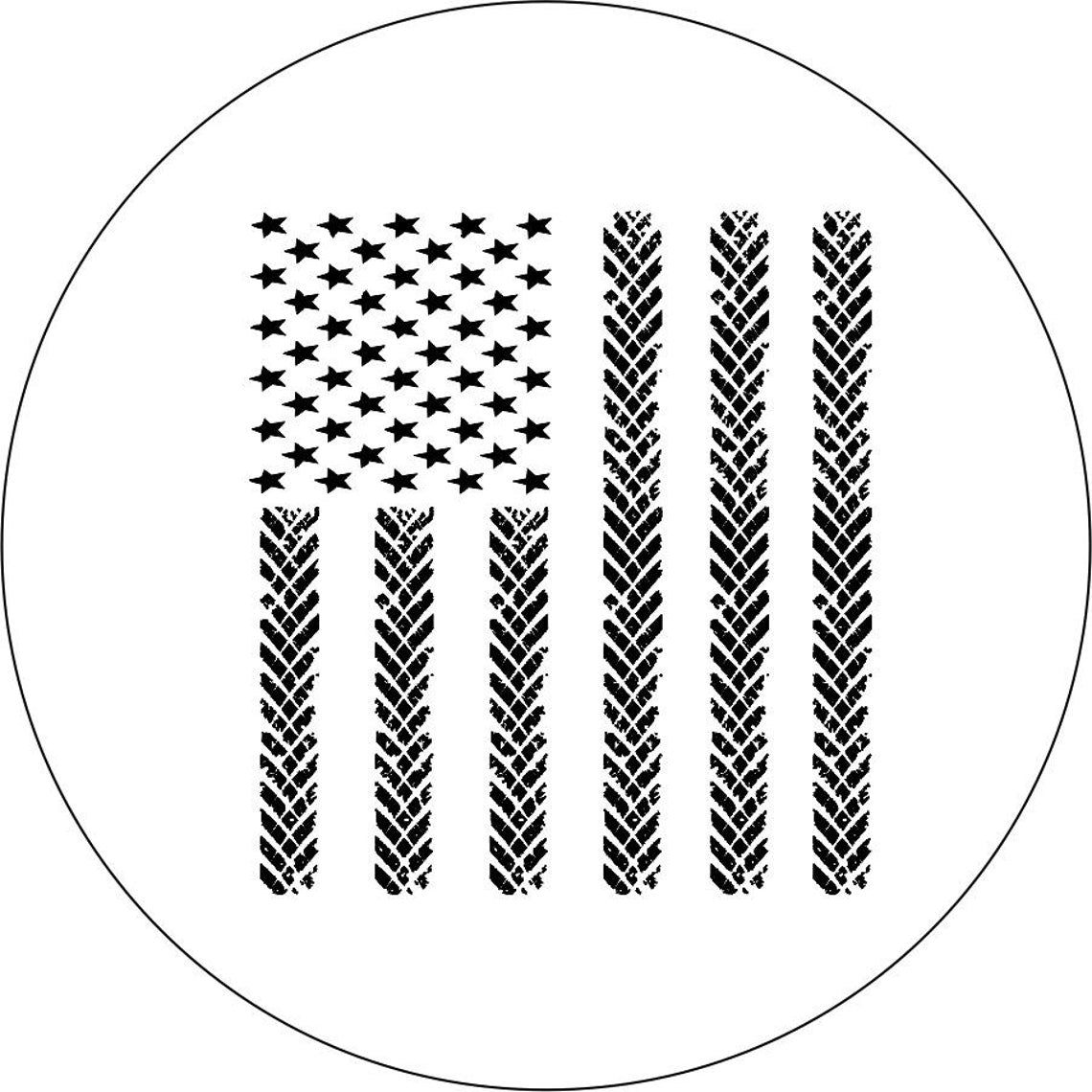 American Flag Tire Tracks Bronco Spare Tire Cover - Speedlogix