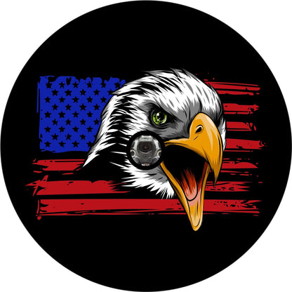 American Flag with Eagle Bronco Spare Tire Cover - Speedlogix