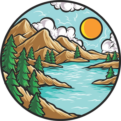 Artsy Scenic Mountain Views Creative Bronco Spare Tire Cover - Speedlogix