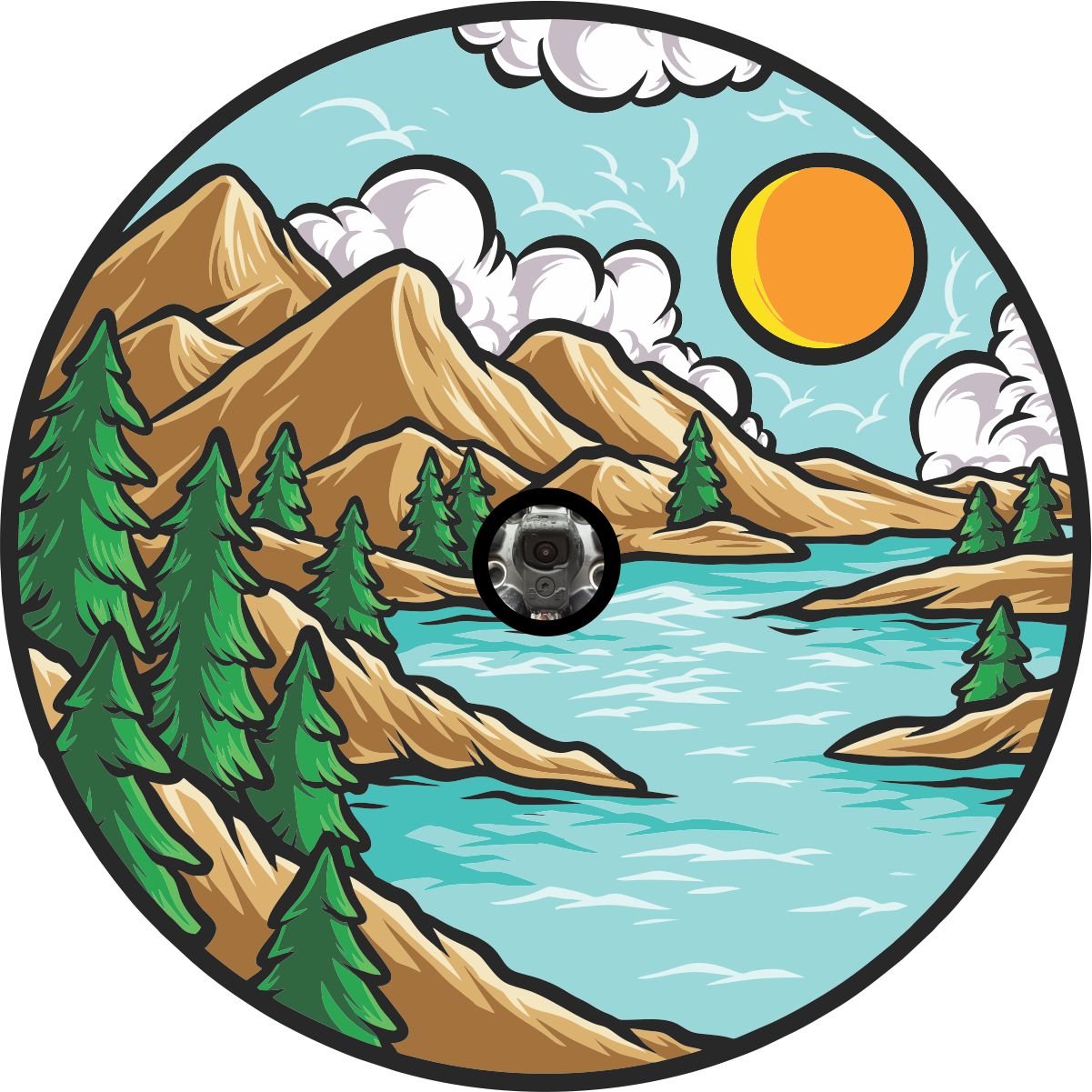 Artsy Scenic Mountain Views Creative Bronco Spare Tire Cover - Speedlogix