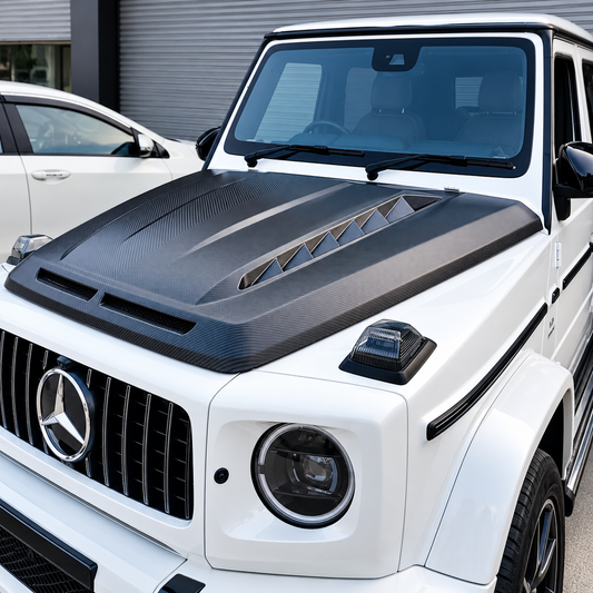 Dry Carbon Fiber Engine Hood Bonnet Replacement for Mercedes Benz G Wagon W464 W463A G63 G350 G500