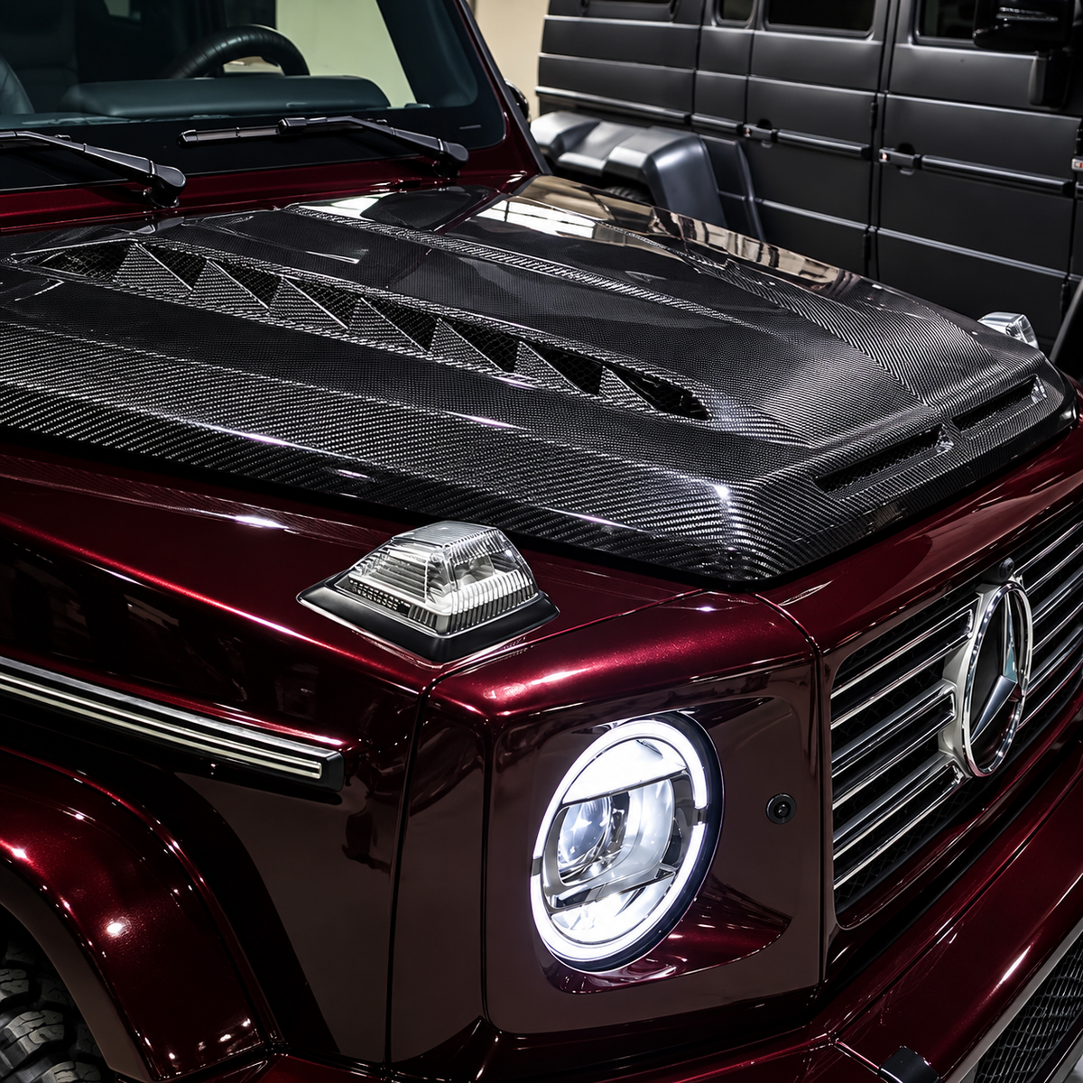 Dry Carbon Fiber Engine Hood Bonnet Replacement for Mercedes Benz G Wagon W464 W463A G63 G350 G500