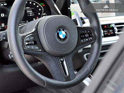 AutoTecknic Carbon Alcantara Steering Wheel Trim - G42 2 - Series - Speedlogix