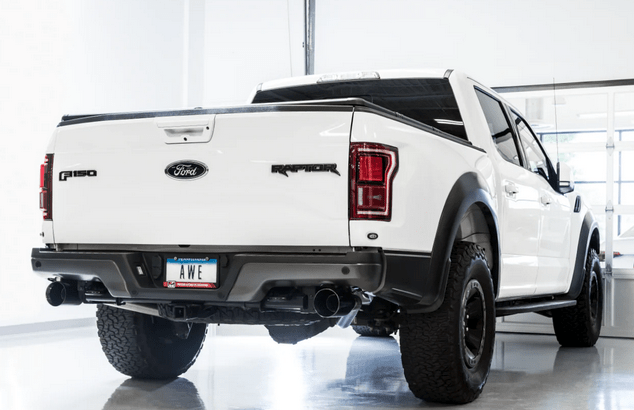 AWE 0FG Cat - Back Exhaust, Black Tips 2017 - 2020 Raptor - Speedlogix