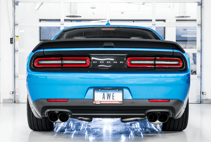 AWE Touring Cat - Back Exhaust, Black Tips 2015 - 2023 Challenger 6.2L/392/6.4L - Speedlogix