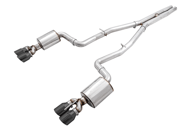 AWE Touring Cat - Back Exhaust, Black Tips 2017 - 2023 Challenger 5.7L - Speedlogix