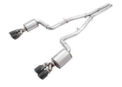 AWE Touring Cat - Back Exhaust, Black Tips 2017 - 2023 Challenger 5.7L - Speedlogix