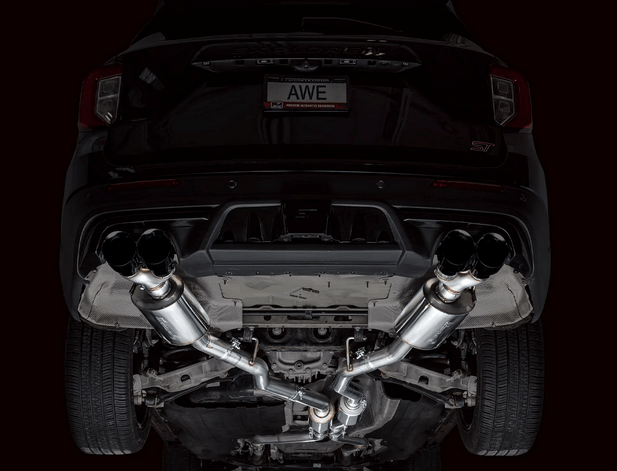 AWE Touring Cat - Back Exhaust, Black Tips 2020 - 2024 Explorer ST - Speedlogix