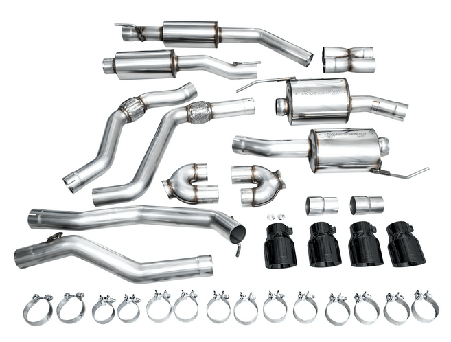 AWE Touring Cat - Back Exhaust, Black Tips 2020 - 2024 Explorer ST - Speedlogix