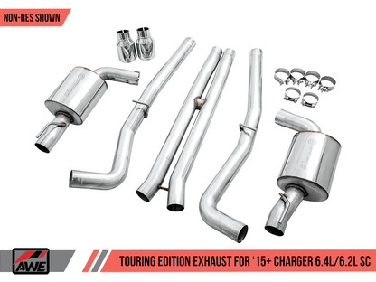 AWE Touring Cat - Back Exhaust, Chrome Tips 2015 - 2023 Charger 6.2L/392/6.4L - Speedlogix