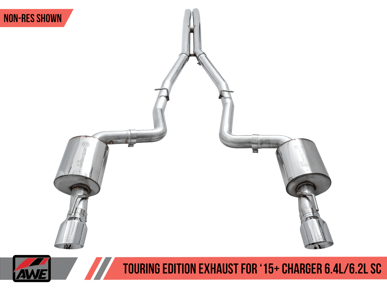 AWE Touring Cat - Back Exhaust, Chrome Tips 2015 - 2023 Charger 6.2L/392/6.4L - Speedlogix