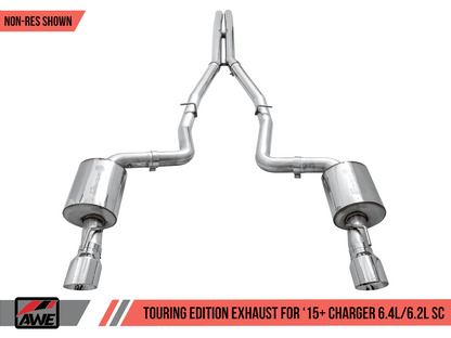 AWE Touring Cat - Back Exhaust, Chrome Tips 2015 - 2023 Charger 6.2L/392/6.4L - Speedlogix