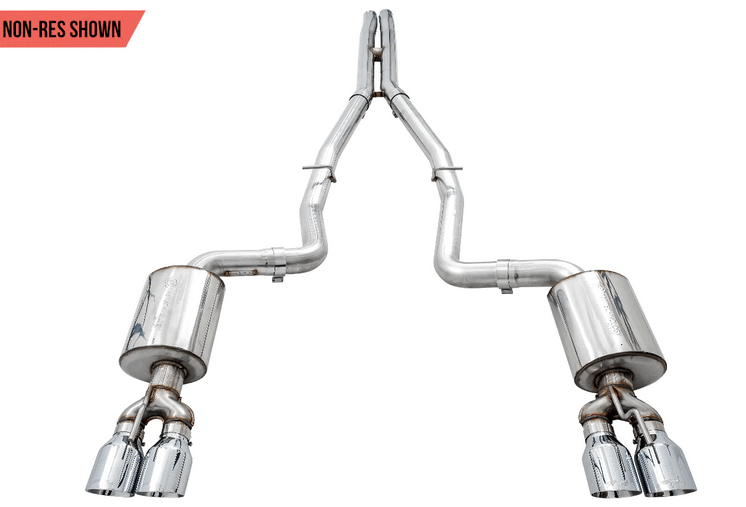 AWE Touring Cat - Back Exhaust, Chrome Tips 2017 - 2023 Challenger 5.7L - Speedlogix