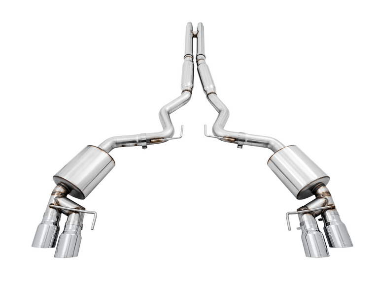AWE Touring Cat - Back Exhaust, Chrome Tips 2018 - 2023 Mustang GT - Speedlogix