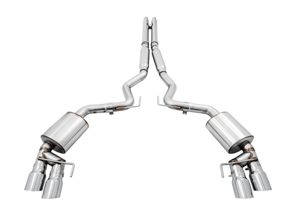 AWE Touring Cat - Back Exhaust, Chrome Tips 2018 - 2023 Mustang GT - Speedlogix