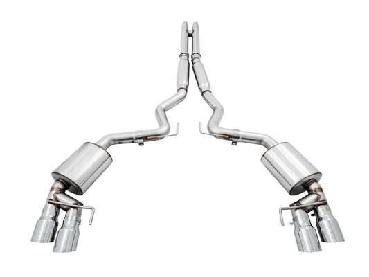 AWE Touring Cat - Back Exhaust, Chrome Tips 2018 - 2023 Mustang GT - Speedlogix
