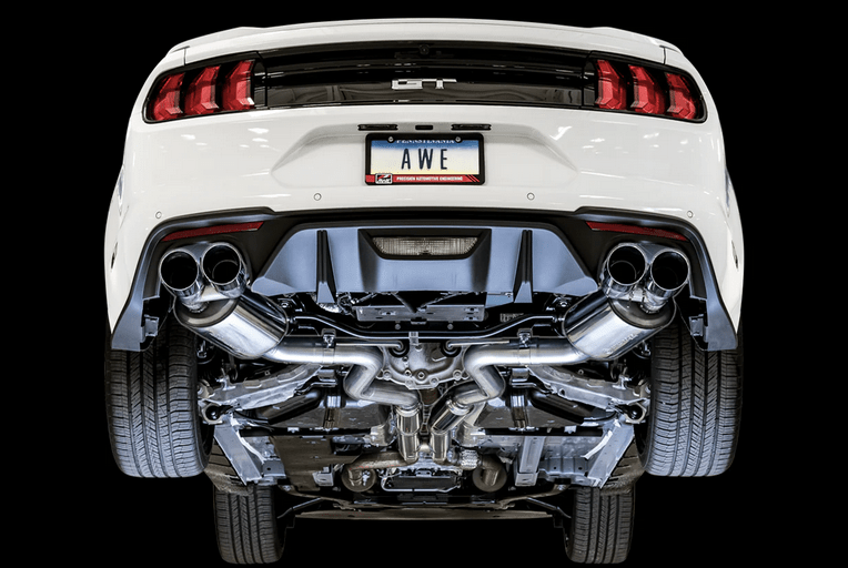 AWE Touring Cat - Back Exhaust, Chrome Tips 2018 - 2023 Mustang GT - Speedlogix