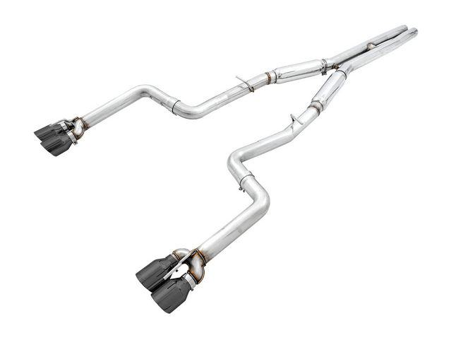 AWE Track Cat - Back Exhaust, Black Tips 2017 - 2023 Challenger 5.7L - Speedlogix