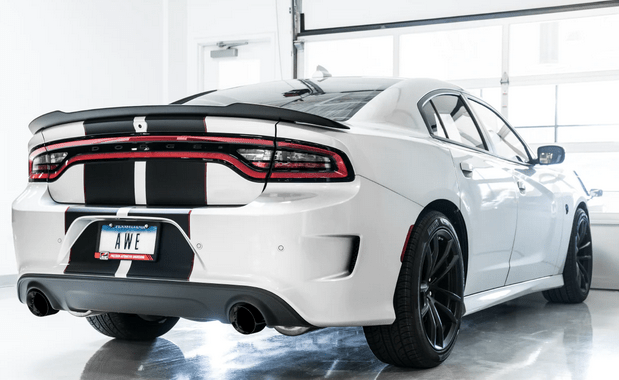 AWE Track Cat - Back Exhaust, Black Tips 2017 - 2023 Charger 5.7L - Speedlogix