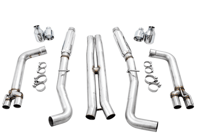 AWE Track Cat - Back Exhaust, Chrome Tips 2015 - 2023 Challenger 6.2L/392/6.4L - Speedlogix