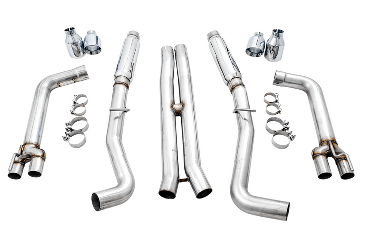 AWE Track Cat - Back Exhaust, Chrome Tips 2017 - 2023 Challenger 5.7L - Speedlogix