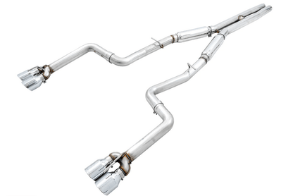 AWE Track Cat - Back Exhaust, Chrome Tips 2017 - 2023 Challenger 5.7L - Speedlogix