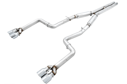 AWE Track Cat - Back Exhaust, Chrome Tips 2017 - 2023 Challenger 5.7L - Speedlogix