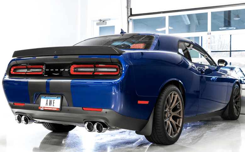 AWE Track Cat - Back Exhaust, Chrome Tips 2017 - 2023 Challenger 5.7L - Speedlogix