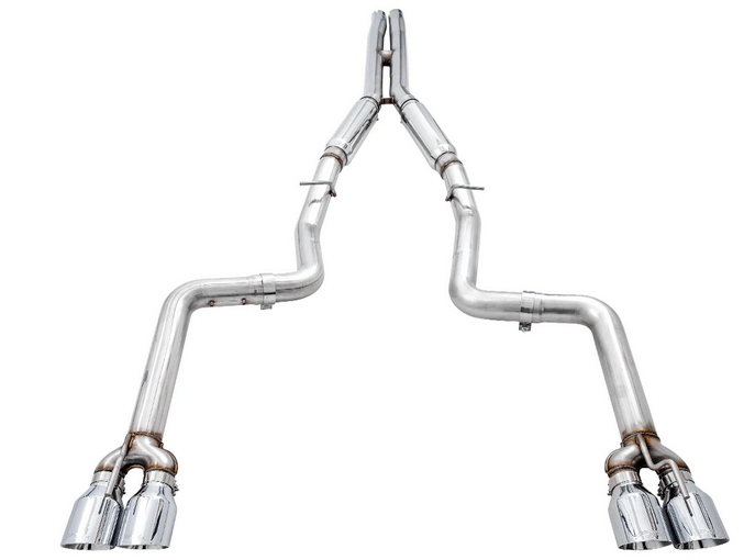 AWE Track Cat - Back Exhaust, Chrome Tips 2017 - 2023 Challenger 5.7L - Speedlogix