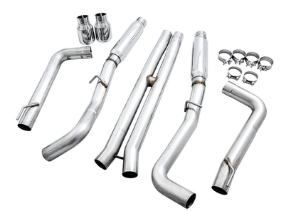 AWE Track Cat - Back Exhaust, Chrome Tips 2017 - 2023 Charger 5.7L - Speedlogix