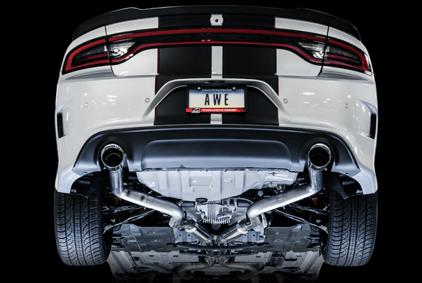 AWE Track Cat - Back Exhaust, Chrome Tips 2017 - 2023 Charger 5.7L - Speedlogix