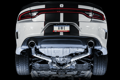 AWE Track Cat - Back Exhaust, Chrome Tips 2017 - 2023 Charger 5.7L - Speedlogix