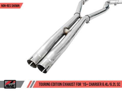 AWE Touring Cat-Back Exhaust, Chrome Tips 2015-2023 Charger 6.2L/392/6.4L