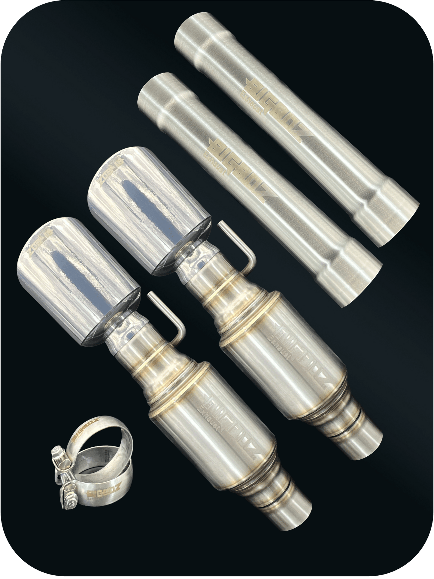 Axleback Kit ( Brushed Satin Finish Mufflers) for 2015 - 2023 V8 Dodge Charger - Speedlogix