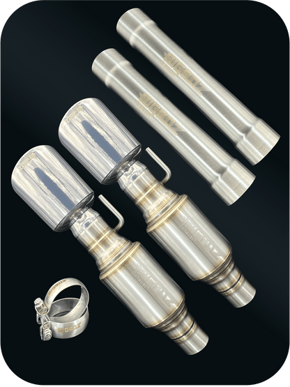 Axleback Kit ( Brushed Satin Finish Mufflers) for 2015 - 2023 V8 Dodge Charger - Speedlogix