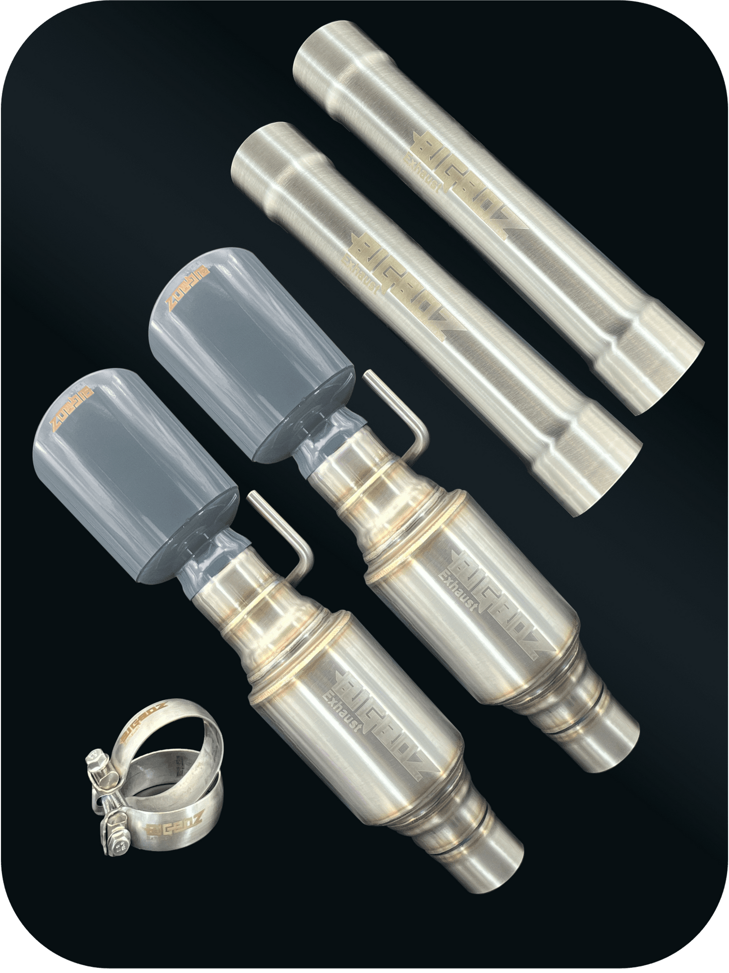 Axleback Kit ( Brushed Satin Finish Mufflers) for 2015 - 2023 V8 Dodge Charger - Speedlogix